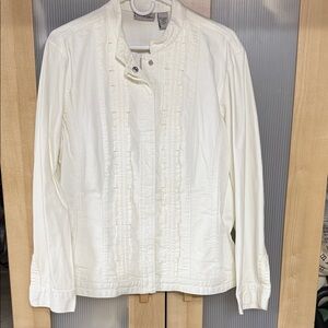 Chico's Cream Bomber Jacket